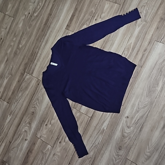 Zenana Outfitters Purple Pullover V-Neck Soft & Stretchy Sweater Women's Large - Picture 7 of 16